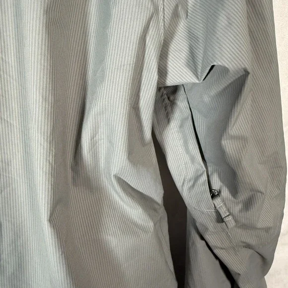 The North Face hooded coat NEW NWT Alpine men's medium gray pinstripe FREE SHIP - Picture 6 of 7